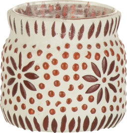 J-Line kaarshouder Bram - glas - wit: rood - medium - 4 stuks