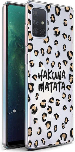 iMoshion Hoesje Geschikt voor Samsung Galaxy A71 Hoesje Siliconen - iMoshion Design hoesje - Bruin / Zwart / Transparant / Hakuna Matata