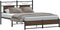 vidaXL - Bedframe - zonder - matras - bewerkt - hout - bruin - eikenkleur - 137x190 - cm
