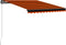vidaXL - Luifel - handmatig - uittrekbaar - met - LED - 350x250 - cm - oranje - en - bruin
