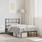 vidaXL - Bedframe - met - hoofdbord - metaal - zwart - 100x200 - cm