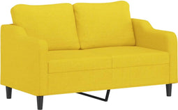 vidaXL - Tweezitsbank - 140 - cm - stof - lichtgeel