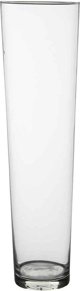 Mica Decorations Cassy Conische Vaas - H70 x Ø19 cm - Glas - Transparant - TRANSPARANT
