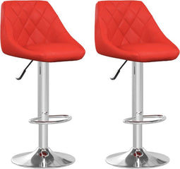 vidaXL - Barstoelen - 2 - st - kunstleer - rood