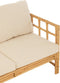 J-Line sofa Elise + kussen 3 Personen - rotan/textiel - naturel/wit
