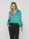 Vila Viellette - Blouse V-neck L/s - Groen (2023)