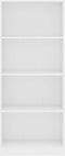 vidaXL - Boekenkast - met - 4 - schappen - 60x24x142 - cm - bewerkt - hout - wit