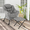 Coast Fauteuil met Armleuningen - Vrijetijdsstoel met Poef - 80 x 74 x 97 cm - Grijs