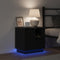 vidaXL - Nachtkastjes - met - LED - 2 - stuks - Zwart - Eik - 50x34,5x50 - cm