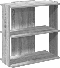 vidaXL - Boekenkast - 3-laags - 60x30x60 - cm - bewerkt - hout - grijs - sonoma - eiken