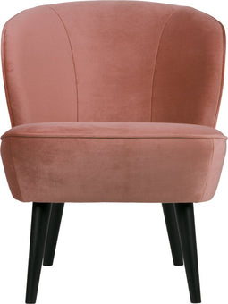 WOOOD Sara Fauteuil - Velvet - Oud Roze - 59x71x70