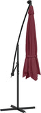vidaXL - Zweefparasol - met - LED-verlichting - 350 - cm - bordeauxrood
