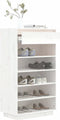 vidaXL - Schoenenkast - 60x34x105 - cm - massief - grenenhout - wit