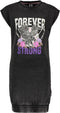 B. Nosy Meisjes Jurk - Sweatjurkje met print - Black denim look - Maat 140