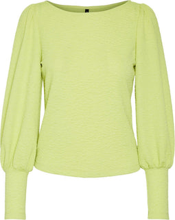 Vero Moda VMVIBE - Dames Blouse - Lange ballonmouwen - Sharp Green - Maat L