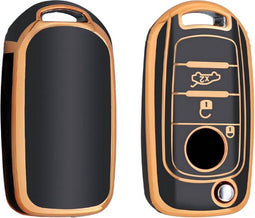 Autosleutel hoesje - TPU Sleutelhoesje - Sleutelcover - Autosleutelhoes - Geschikt voor Fiat - goud - B3 - Fiat 500, Fiat 500L, Fiat 500X, Fiat 500, Fiat Tipo, Fiat Punto, Fiat Egea, Fiat Doblo, Fiat Scudo, Fiat Ducato, Fiat Panda, Abarth - Auto Sl
