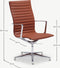 Furnicher Ava Vergaderstoel - Leren Zitting - Chroom Frame - Hoogte Verstelbaar - Draaibaar - Cognac