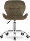 Bureaustoel AVOLA DORY-21 Bruin, Velvet Zitting, Ergonomisch en Verstelbare Zithoogte, 5-Poot Chrome Basis, Geschikt voor Thuis en Kantoor, Max. 110 kg