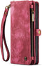Caseme - Geschikt voor iPhone 15 - Vintage 2 in 1 portemonnee hoes - Rood