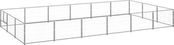 vidaXL - Hondenkennel - 18 - m² - staal - zilverkleurig