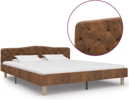 vidaXL - Bedframe - kunstsuède - bruin - 180x200 - cm