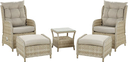 Beliani PONZA - Loungeset voor 2 - Beige - PE rotan
