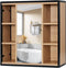Eugad Badkamermeubel - Wandkast met Spiegel - 2-in-1 Vintage Hout/Espresso - 60 x 58 x 16 cm