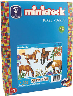Ministeck - Paarden 4 In 1 - 1300 stukjes - Blauw
