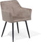 JASMIN - Eetkamerstoel - Beige - Fluweel