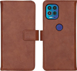 iMoshion Hoesje Geschikt voor Motorola Moto G100 Hoesje Met Pasjeshouder - iMoshion Luxe Bookcase - Bruin