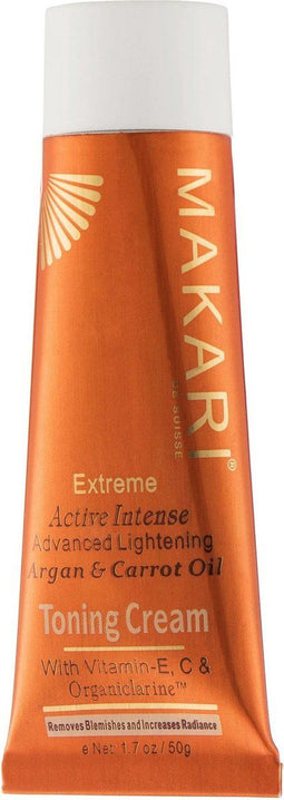 Makari Extreme Carrot & Argan Crème om de huid op te lichten en vlekjes te verwijderen