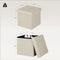 Woltu Opvouwbare Opbergpoef met Deksel - Gebroken Wit Linnen - 37,5 x 37,5 x 38 cm - Opbergkruk &