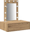 vidaXL - Wandhanger - Make-uptafel - met - LED-verlichting - - - Artisan - Eik
