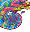 UNIDRAGON Houten Puzzel Voor Volwassenen Dier - Regenboogkleurige Kameleon - 107 stukjes - Small 19x24 cm