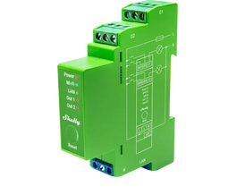 Shelly Pro Dimmer 2PM - Slimme WiFi Dimmer - Dubbele Dimmer - Groen