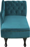 NIMES - Chaise longue - Blauwgroen - Rechterzijde - Fluweel