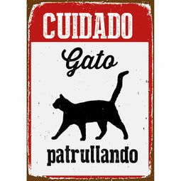 Stalen Wanddecoratie – Cuidado Gato – Uniek Ontwerp voor Kattenliefhebbers