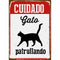 Stalen Wanddecoratie – Cuidado Gato – Uniek Ontwerp voor Kattenliefhebbers