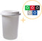 Plafor Eco Bin - Ronde Prullenbak 50L - Inclusief 5-delige Stickerset - Wit