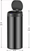 Automatische Prullenbak - Sensorprullenbak - 50 Liter - Zwart - Rond