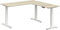 Elektrisch verstelbare zit-sta hoek opstelling Teez breed 180CM diep 160CM bladkleur Kersen framekleur Aluminium (RAL9006) | NEN-EN527|TÜV Rheinland | Links