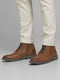 JACK&JONES JFWKARL LEATHER BOOT LN - Heren bootschoenen - 100% rubber - Bruin - Maat 40