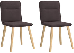 vidaXL - Eetkamerstoelen - 2 - st - stof - donkerbruin