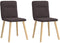 vidaXL - Eetkamerstoelen - 2 - st - stof - donkerbruin