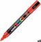 POSCA PC-5M - Markeerstift - Inkt op waterbasis 1,8-2,5 mm - Rood (6 stuks)