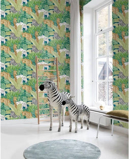 Noordwand - Good - Vibes - Behang - Jungle - Animals - groen - en - zwart
