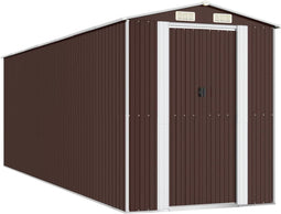 vidaXL - Tuinschuur - 192x606x223 - cm - gegalvaniseerd - staal - donkerbruin