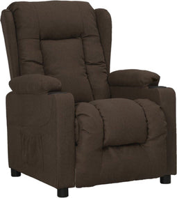 vidaXL Fauteuil verstelbaar stof donkerbruin