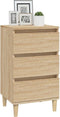 vidaXL - Nachtkastje - 40x35x70 - cm - bewerkt - hout - sonoma - eikenkleurig