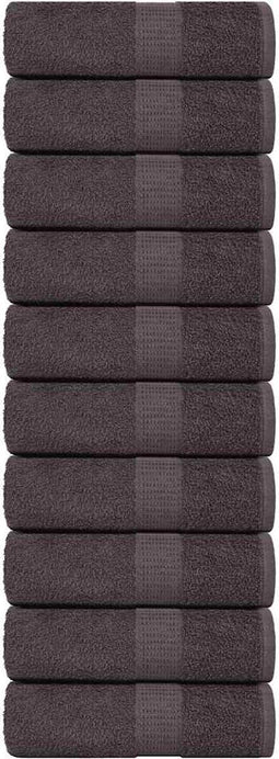 vidaXL - Gastendoekjes - 10st - 30x50cm - 360g/m² - 100% - katoen - antracietkleurig